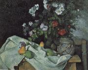Paul Cezanne Still Life with Flowers and Fruit painting